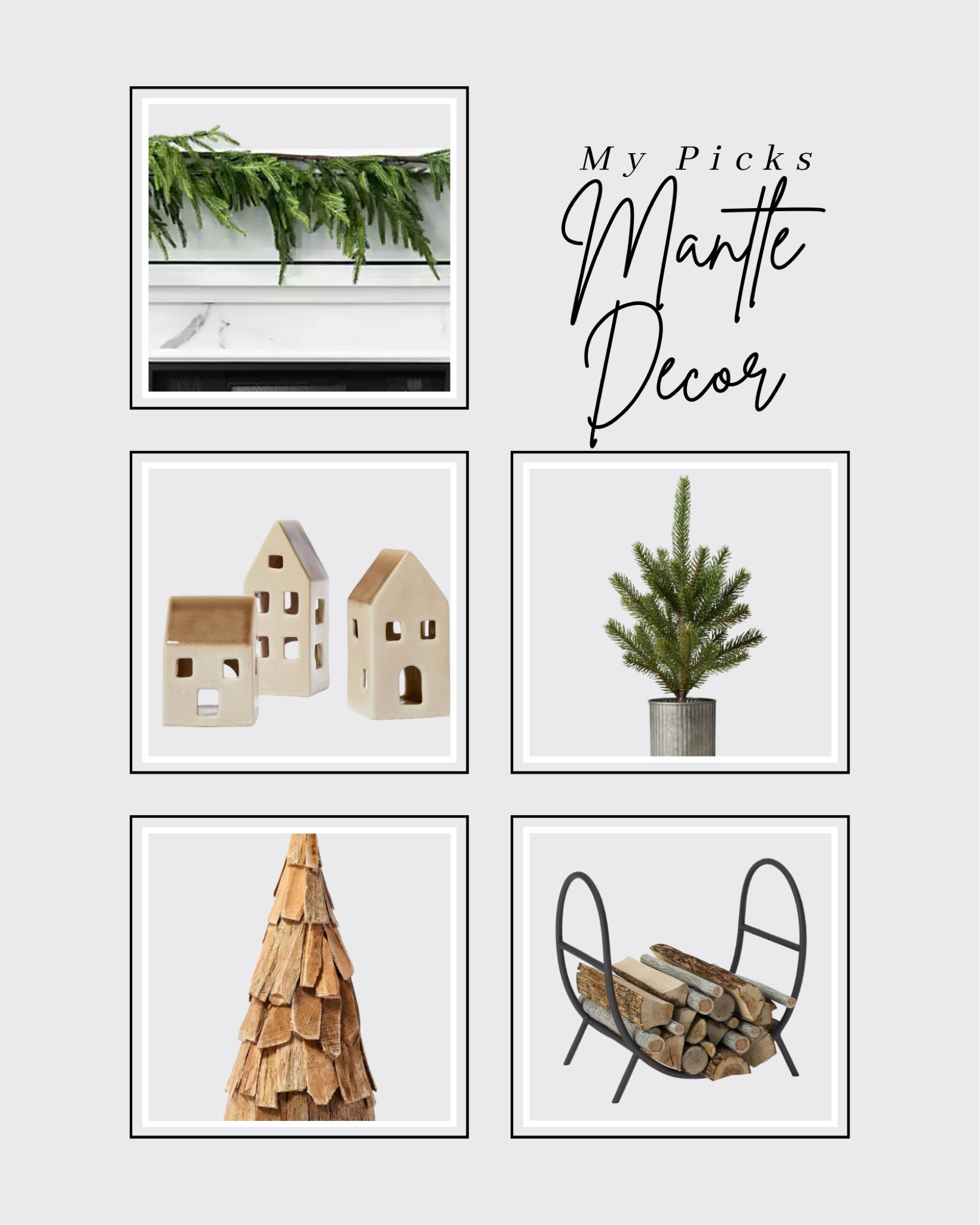 Mantle decor, holiday, Christmas, faux tree, garland, firewood 

#LTKSeasonal #LTKHoliday #LTKhome