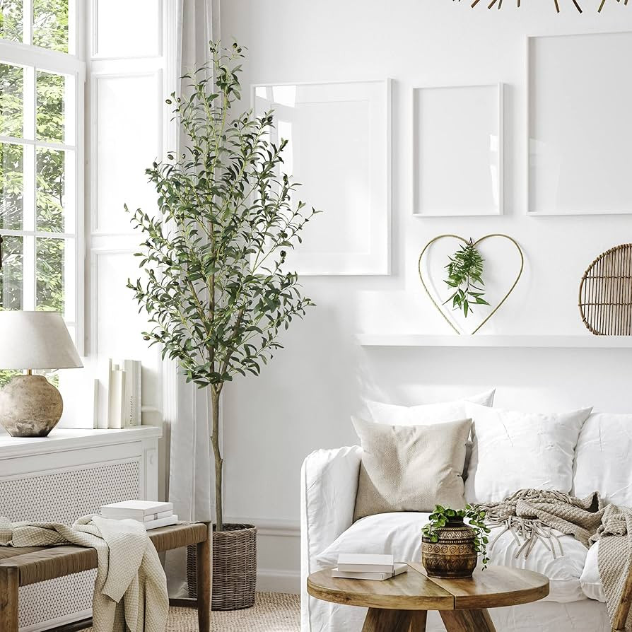 Cozy Castle Artificial Olive Tree 82”, 6.8Ft Fake Olive Plant in Pot, Tall Faux Plant, Potted F... | Amazon (US)