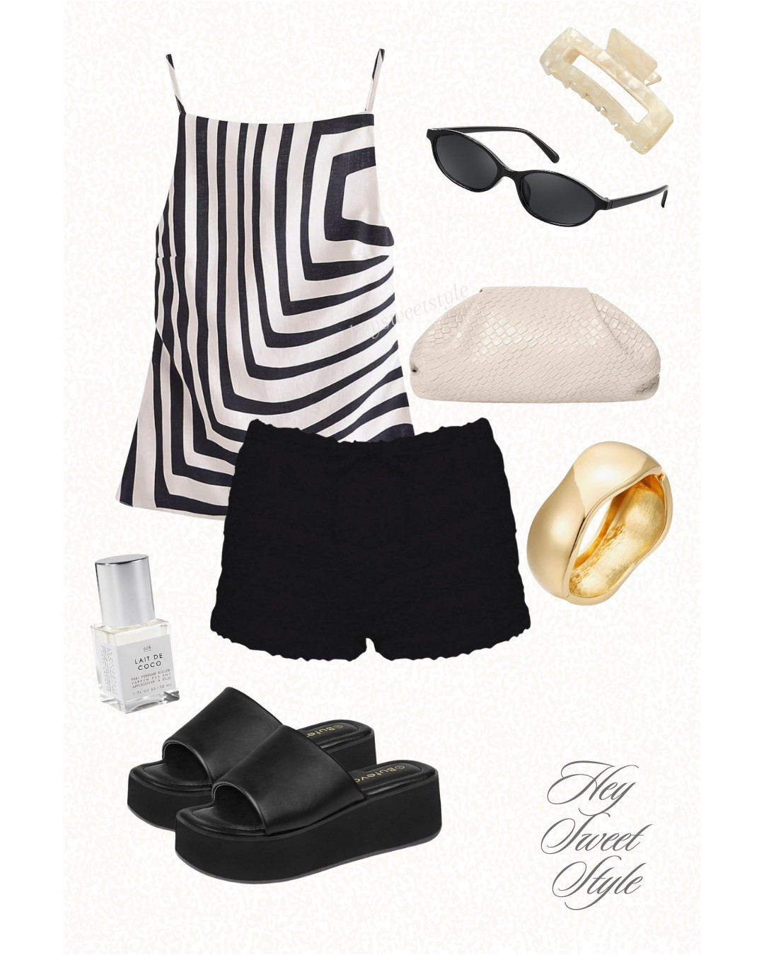 ABSTRACT TOP + BLACK MINI SHORTS 🖤🎱🕯️ - Beach Vacation Outfits on Amazon 🤍 

#LTKFindsUnder50 #LTKSeasonal #LTKTravel