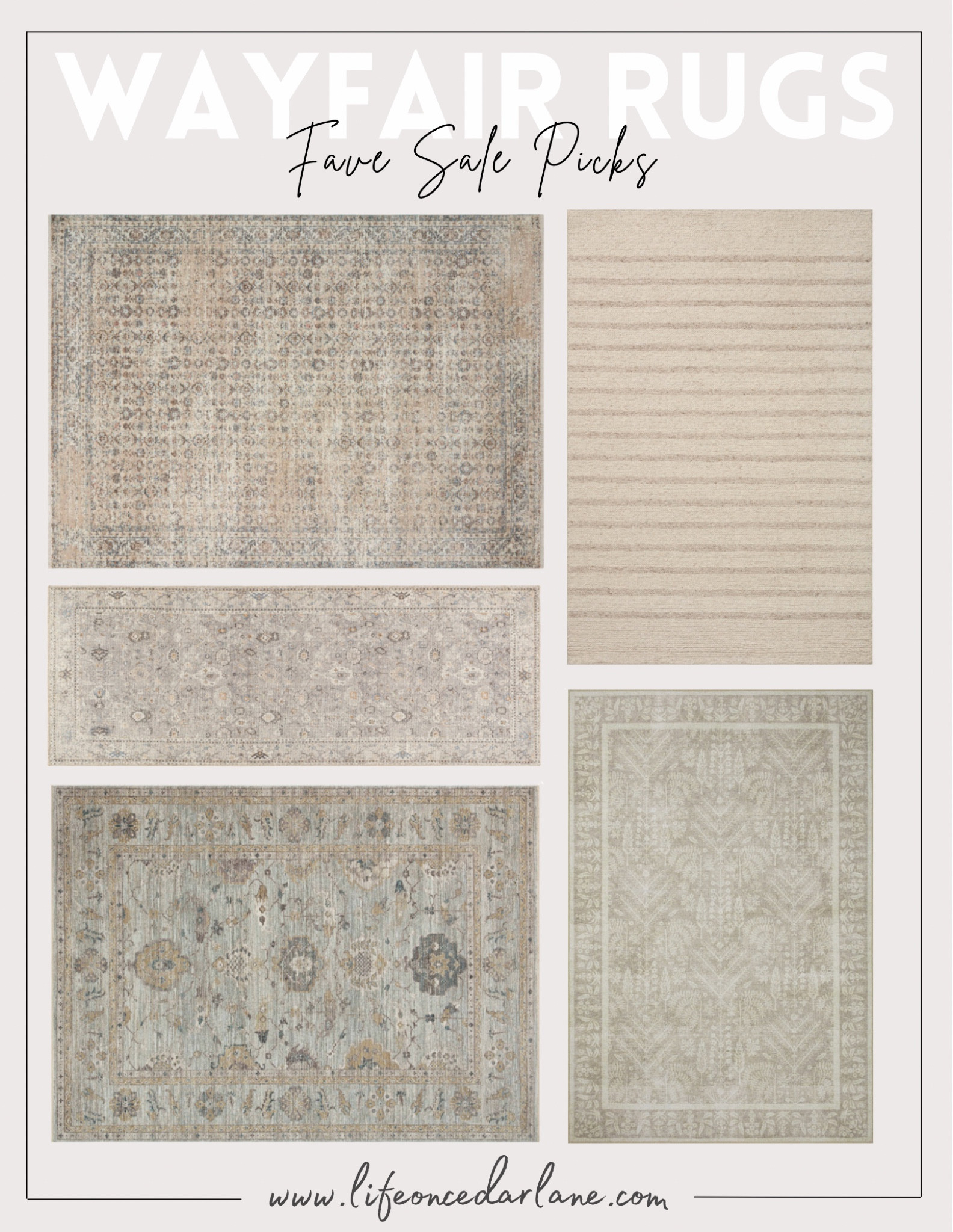 Wayfair Rugs - so many great deals on these pretty rugs! Such an easy way to refresh any space!

#wayfair #rugs #bedroom #livingroom #entryway #runner 

#LTKunder100 #LTKsalealert #LTKhome