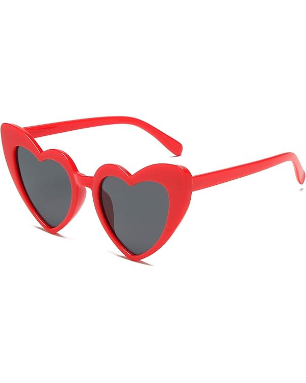 YOSHYA Clout Goggle Heart Sunglasses Vintage Cat Eye Mod Style Retro Kurt Cobain Glasses | Amazon (US)