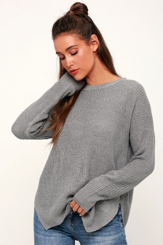 Alyssa Grey Knit Sweater | Lulus (US)