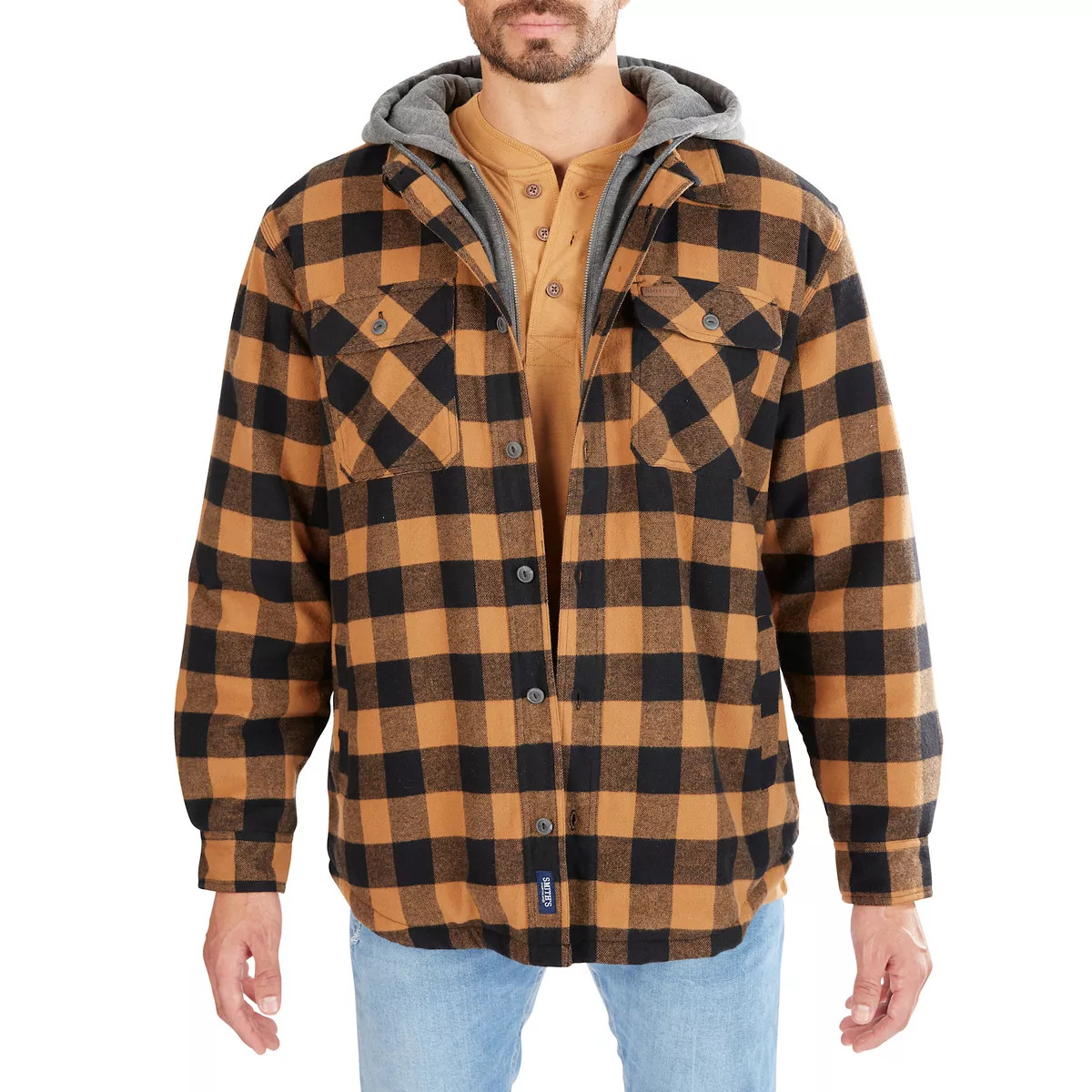 Men’s Sherpa-Lined Hooded Flannel Shirt Jacket | Kohl's
