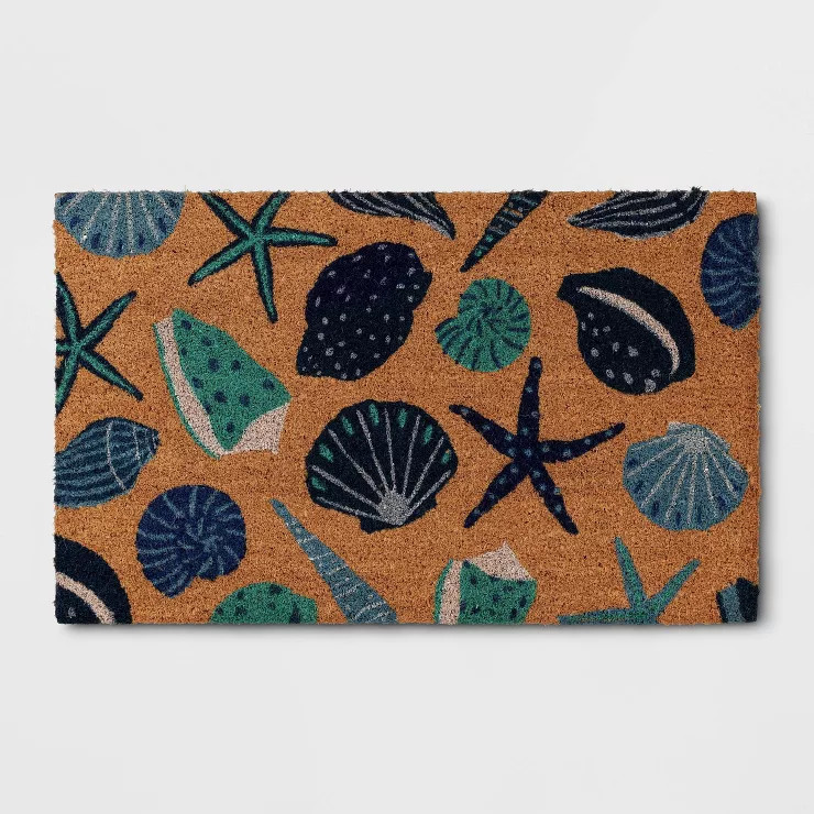 1'6"x2'6" Shell Coir Doormat Blue - Sun Squad™ | Target