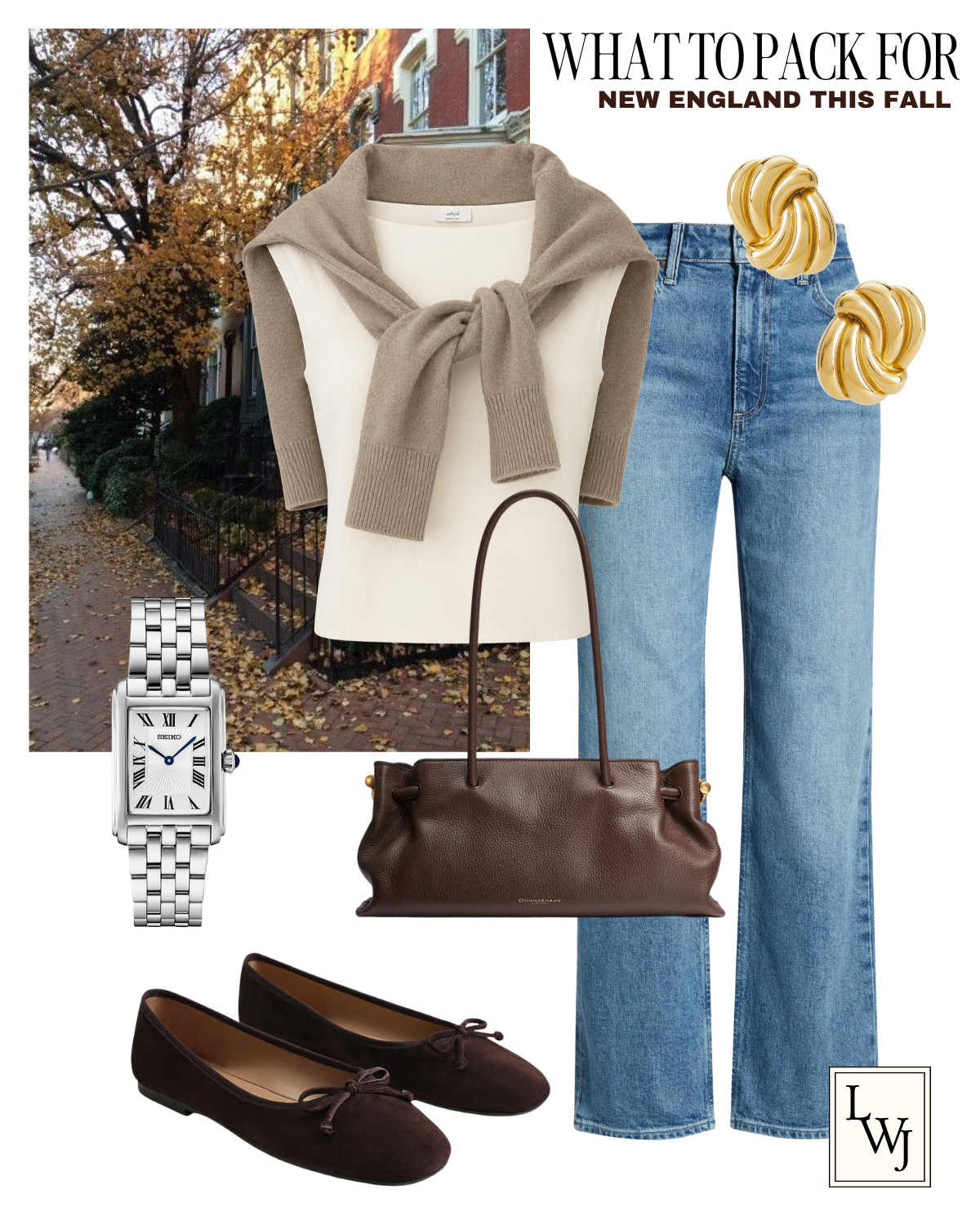 what to pack for new england this fall 

fall style / fall outfits / east coast / style over 30 / elevated style / preppy style / straight leg jeans / chocolate brown ballet flats / brown shoulder bag

#LTKootd #LTKSeasonal #LTKTravel
