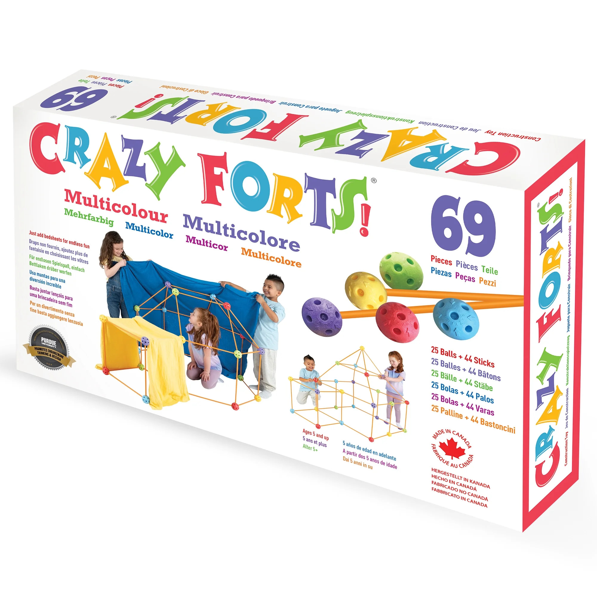 Everest Toys: Crazy Forts! Multi Color - 69pc Rod & Ball Fort Building Playset, STEM Toy, Indoor ... | Walmart (US)