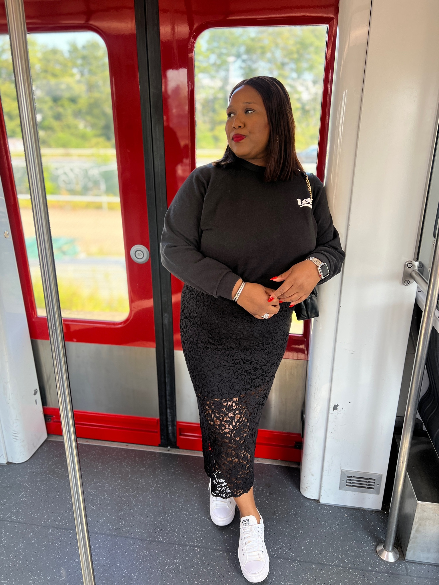 Love this skirt! It helped add some style to this sweater and complimented my white converse. 

#LTKStyleTip #LTKPlusSize #LTKMidsize