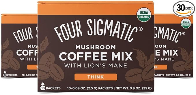 Four Sigmatic Mushroom Mix Coffee Lion's Mane | Think | Pack of 3 (30 Packets Total) | Amazon (US)