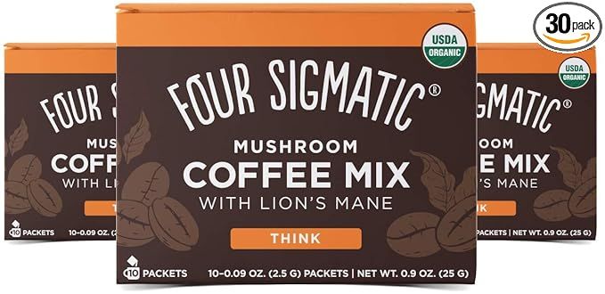 Four Sigmatic Mushroom Mix Coffee Lion's Mane | Think | Pack of 3 (30 Packets Total) | Amazon (US)