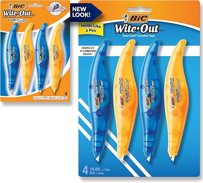 BIC Wite-Out Brand Exact Liner Correction Tape, White Correction Tape, Grip Zone Provides Comfort... | Amazon (US)