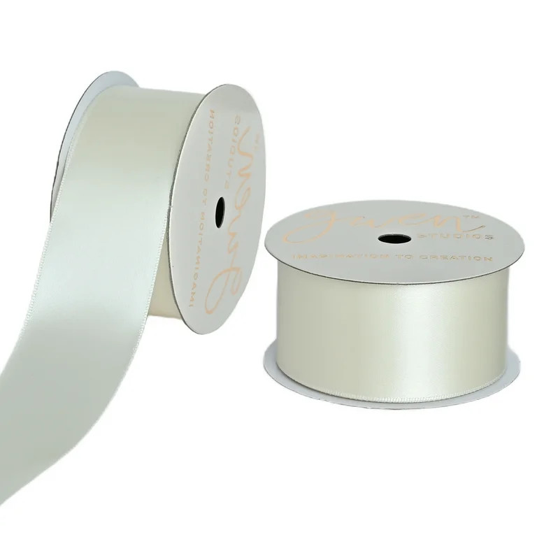 Gwen Studios 1.5" Cream Satin Ribbon, 7 Yards | Walmart (US)