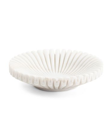 12in Fluted Decorative Marble Carved Bowl | TJ Maxx