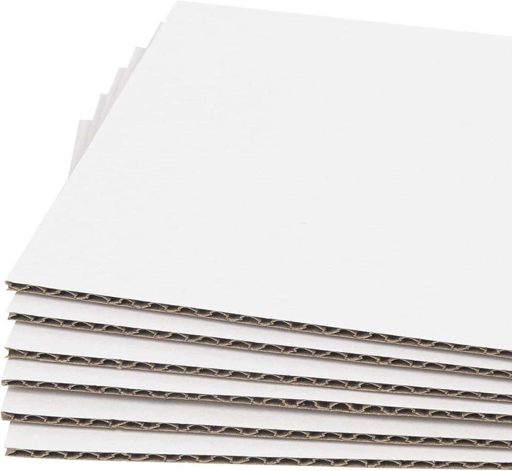 Golden State Art, 50 Pack 5x7 One-side White Corrugated Cardboard Sheets, Flat Cardboard Inserts ... | Amazon (US)
