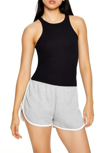 Forever 21 Ribbed Racerback Tank Top Black Small | Amazon (US)