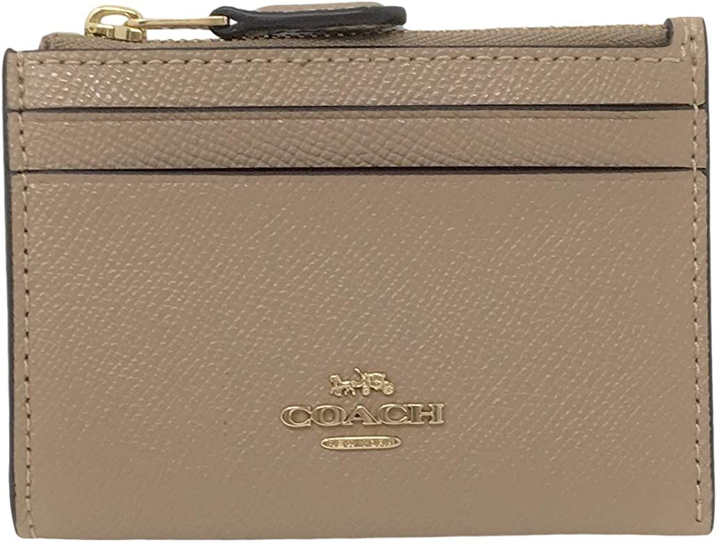 Coach Crossgrain Mini Skinny ID Key Ring Card Case Taupe 88250 | Amazon (US)