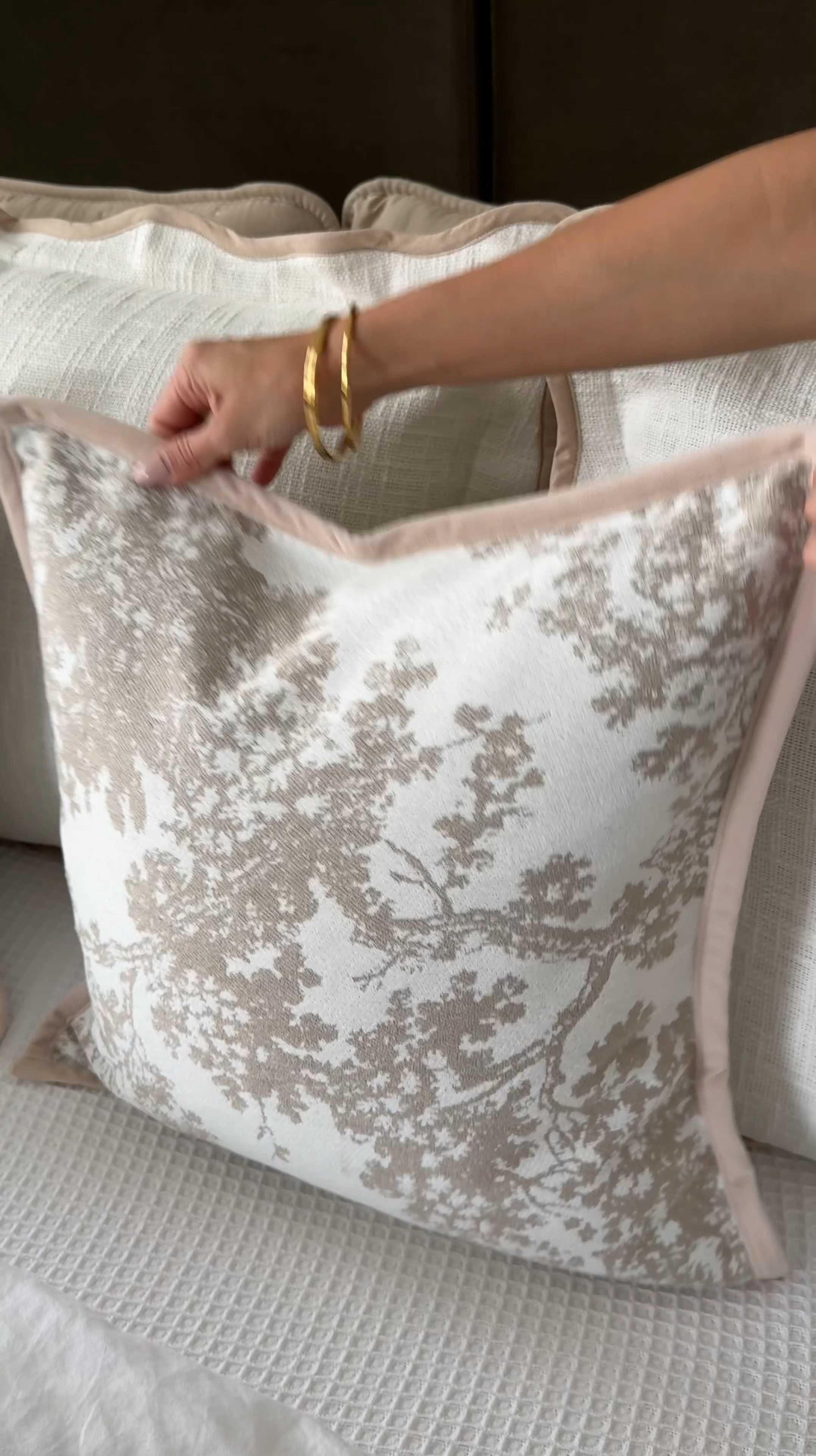 Spring throw pillows for your bedroom or anywhere in your home! Love the scalloped  throw pillows & the floral neutral throw pillows. Bedroom neutral bedding. 

#LTKStyleTip #LTKFindsUnder50 #LTKHome