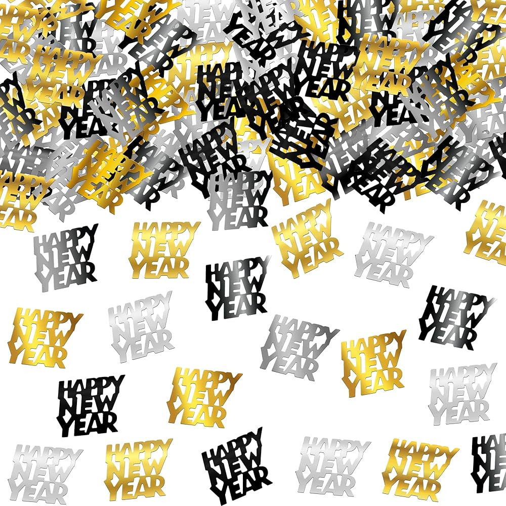 KatchOn, Black and Gold Happy New Year Confetti - 1.8 Ounce, Pack of 500 | New Years Confetti for... | Amazon (US)