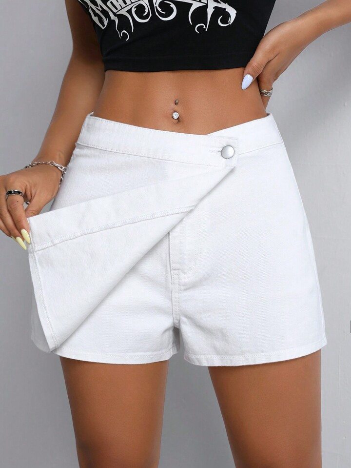 SHEIN ICON White Daily Wear, Perfect Match With Denim Skirts Or Jeans In Spring And Summer. | SHEIN