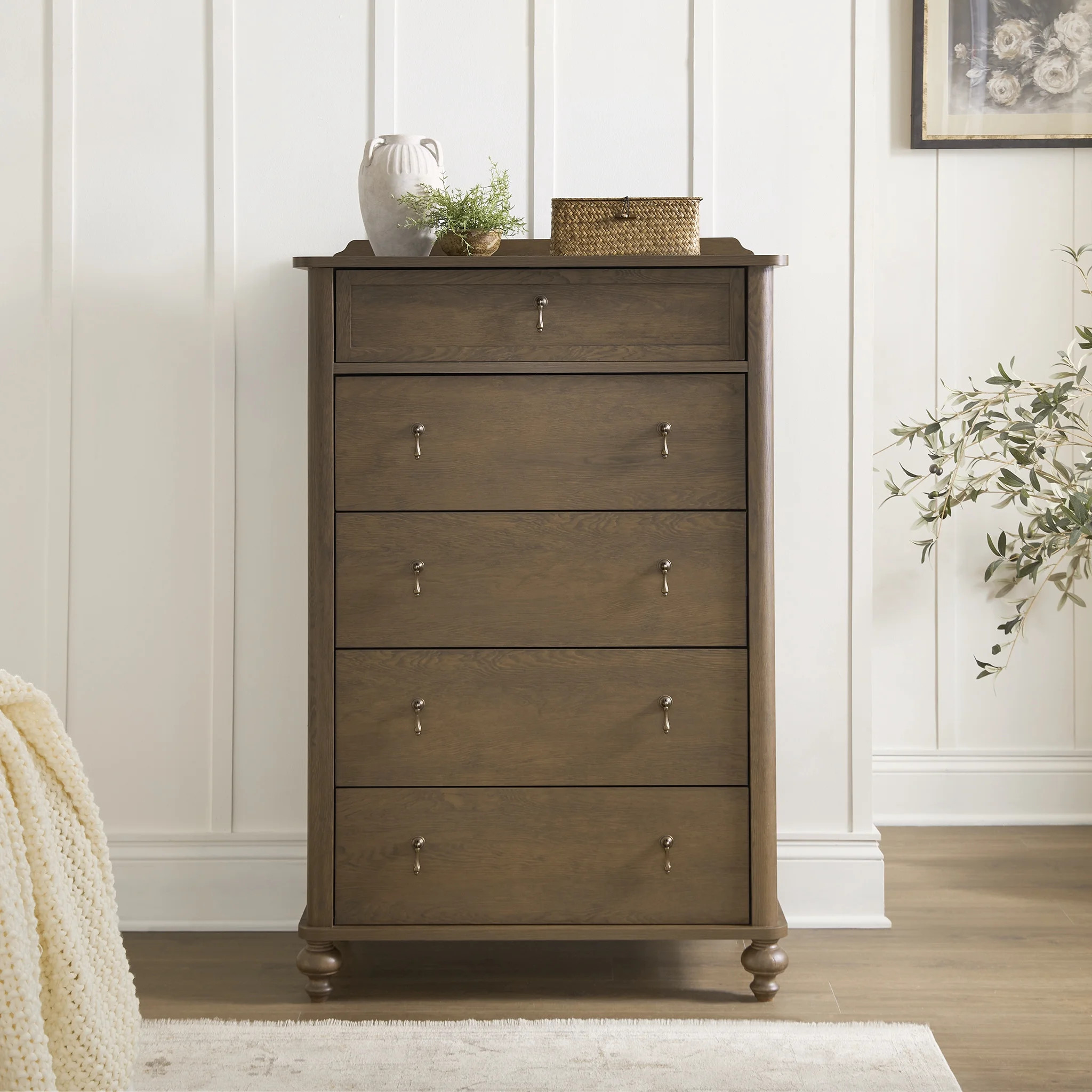 My Texas House Hartwell 5 Drawer Dresser Chest, 50" Tall, Heritage Oak | Walmart (US)