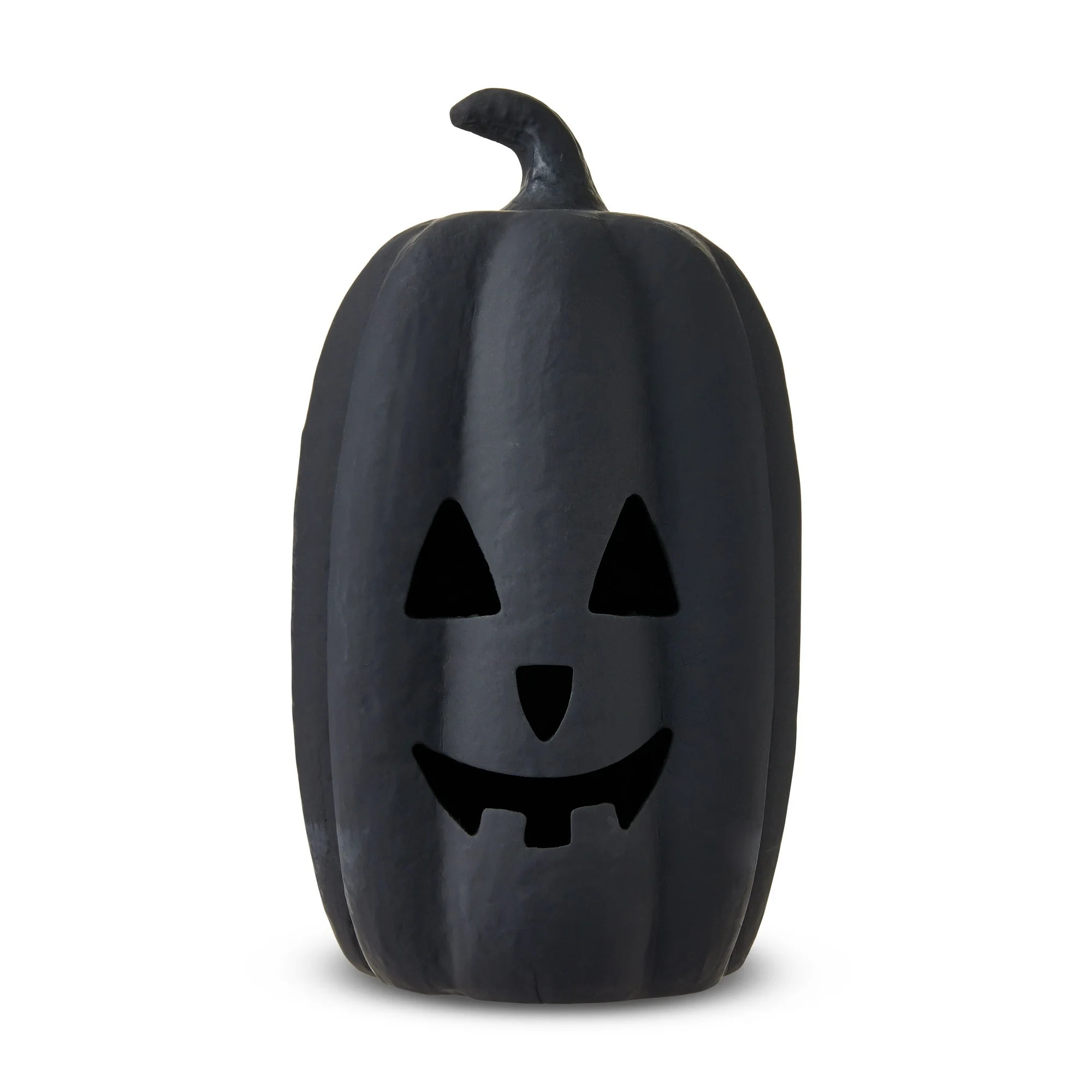 Paper Mache Pumpkin Black Tabletop Decor, 12" Height, Harvest by Way To Celebrate | Walmart (US)