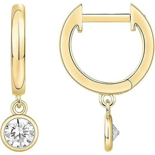 PAVOI 14K Yellow Gold Plated S925 Sterling Silver Post Drop/Dangle Huggie Earrings for Women | Da... | Walmart (US)