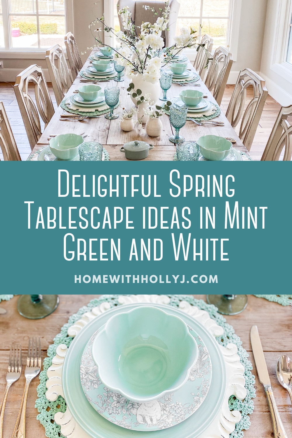Mint Green & White Spring Table Refresh your dining space with this simple, fresh Spring tablescape idea. Perfect for hosting Easter or a spring brunch. Shop the look!
#SpringTable #EasterBrunch #Tablescape #EasterTableDecor #HomeWithHollyJ 

 #LTKfoodie #LTKSeasonal #LTKHome