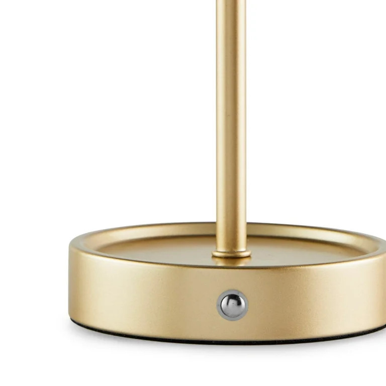 Mainstays by Becky G. & Alejandra 13" Rechargeable Metal Accent Lamp with Pleated Blue & White Fl... | Walmart (US)