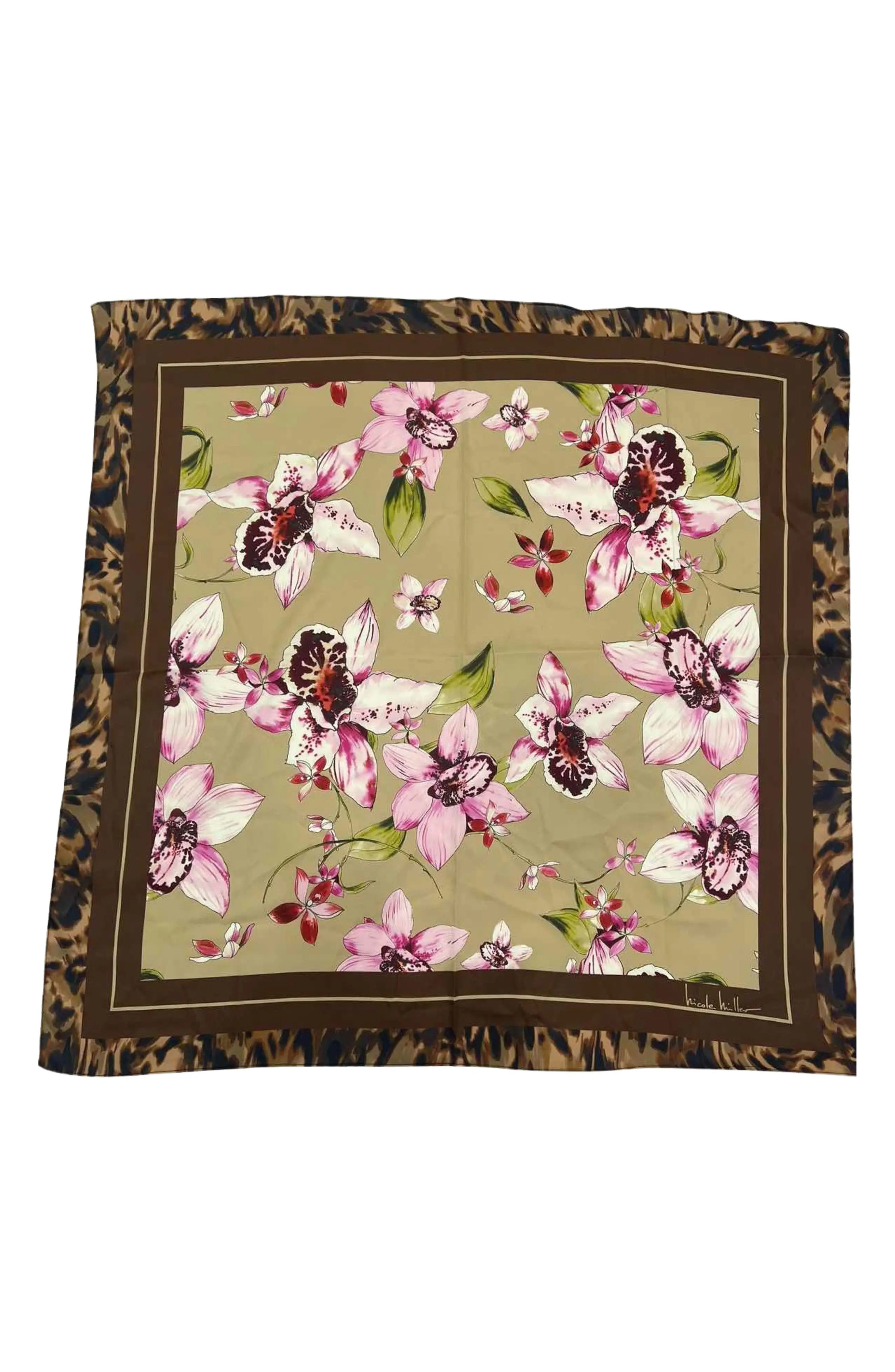 Nicole Miller Floral Square Scarf in Brown at Nordstrom Rack | Nordstrom Rack