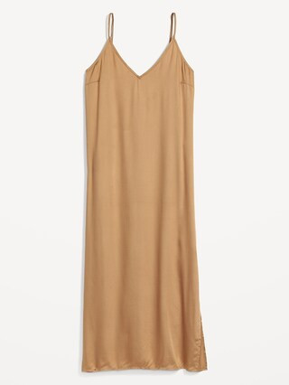 Satin Smocked Midi Slip Dress for Women | Old Navy (US)