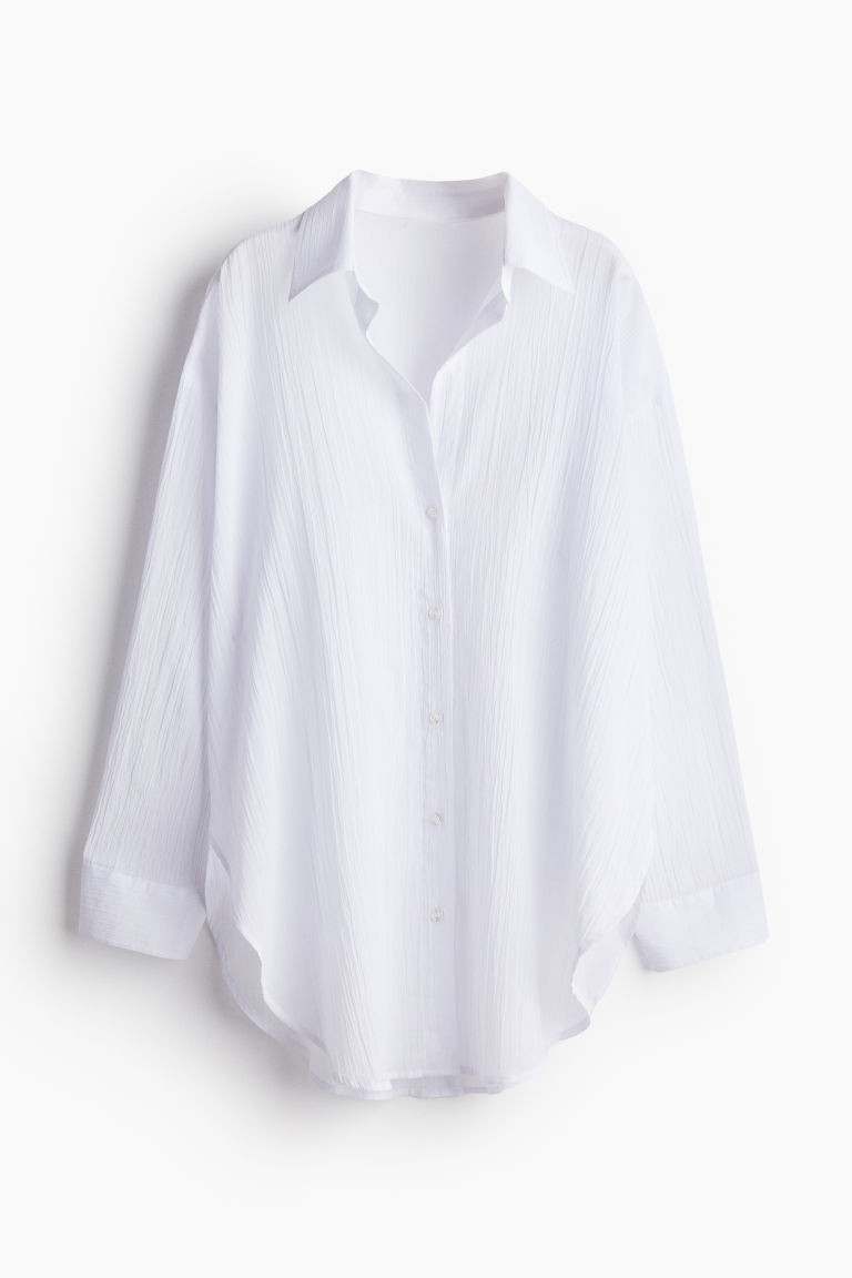 Long Cotton Shirt | H&M (US + CA)