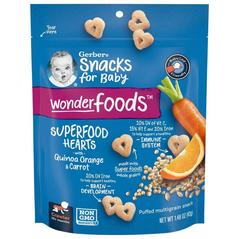 Gerber WonderFoods SuperFoods Hearts Quinoa Orange Carrot - 1.48oz | Target