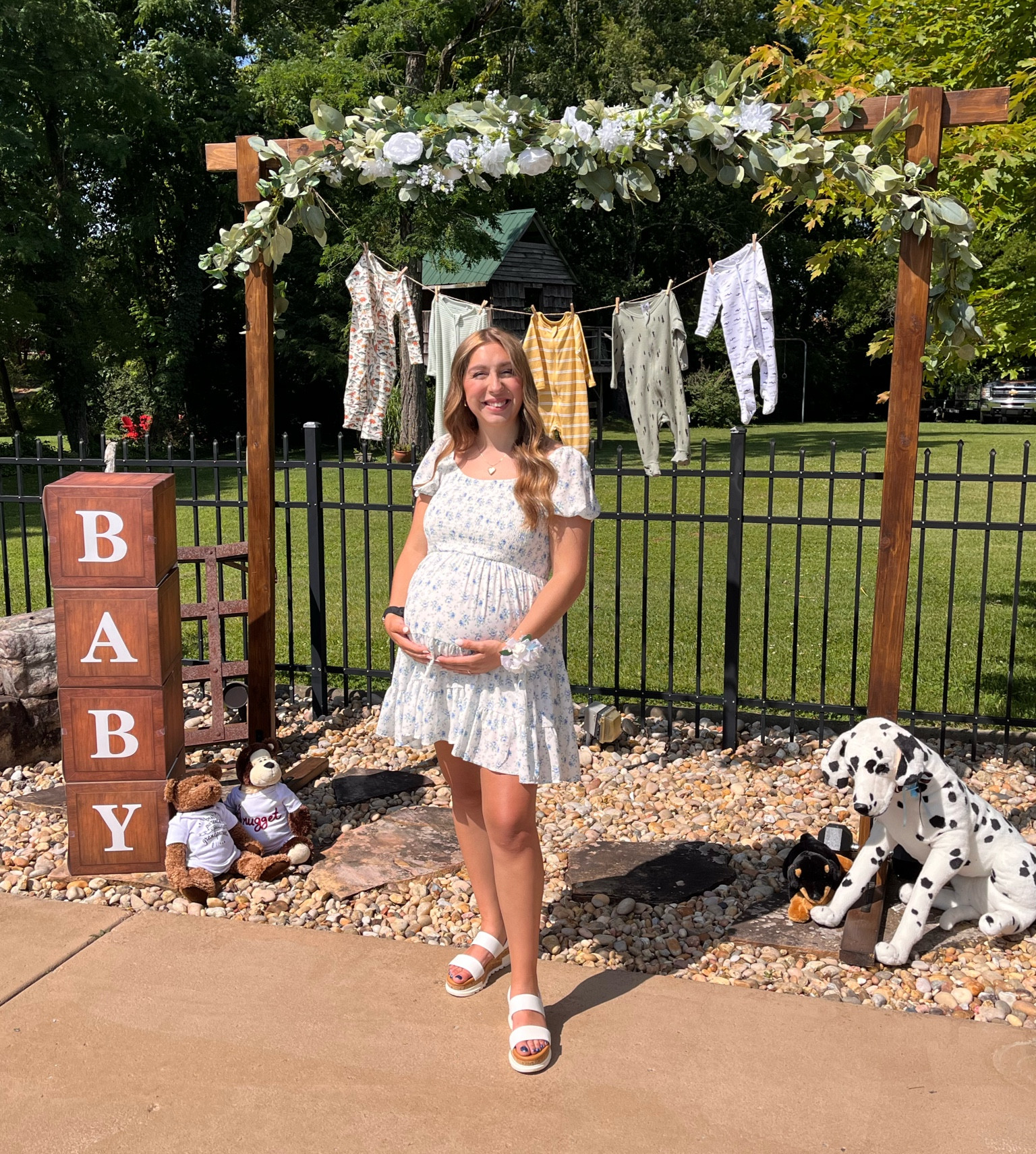 What I wore to my second baby shower. It was not a maternity dress and was so comfortable since it was so hot where I live that day. 


#maternity#32weeks#LTKBUMP

#LTKBump #LTKSaleAlert #LTKBaby