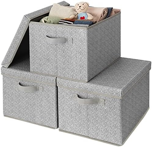 GRANNY SAYS Fabric Boxes with Lids, Storage Bins with Handles, Shelf Bins for Organizing, Extra L... | Amazon (US)