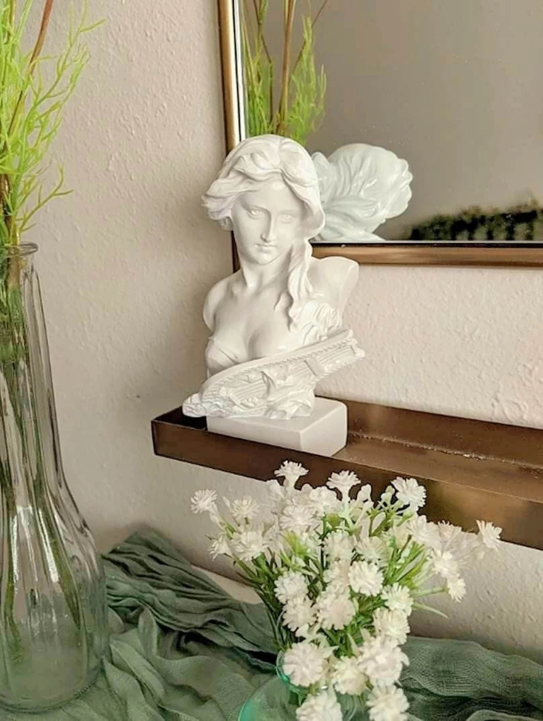 Dark Academia Decor Lady Lyre Bust Statue Sculpture, Light Academia Decor, Aesthetic Room Decor F... | Etsy (US)