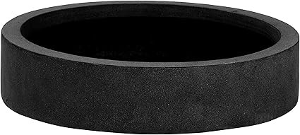 Pottery Pots E1368-S1-01 Max Low Small Fiberstone Indoor Outdoor Modern Round Planter, Black | Amazon (US)