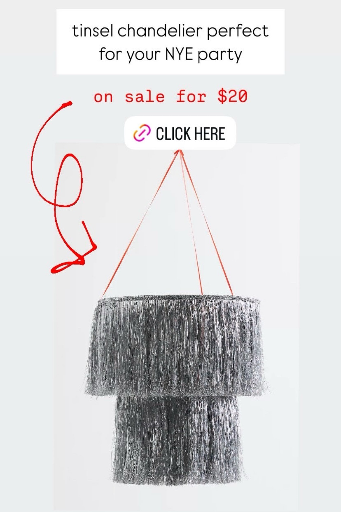 Add sparkle to your NYE party with this chic tinsel chandelier – now just $20! 

#LTKParties #LTKSeasonal #LTKHoliday