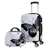 World Traveler 2-Piece Hardside Upright Spinner Luggage Set, Butterfly, One Size | Amazon (US)