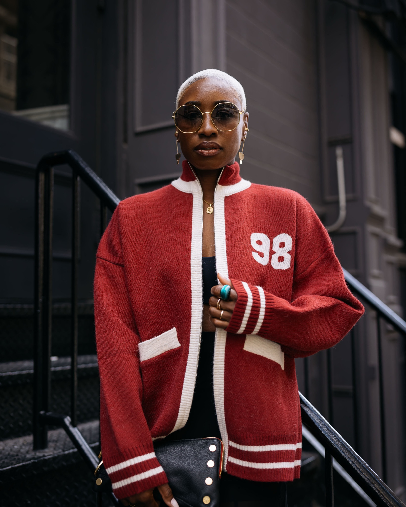 This varsity sweater is currently on sale and all sizes are available. Fits TTS. I’m wearing a size small. 

#LTKStyleTip #LTKSaleAlert #LTKFindsUnder100