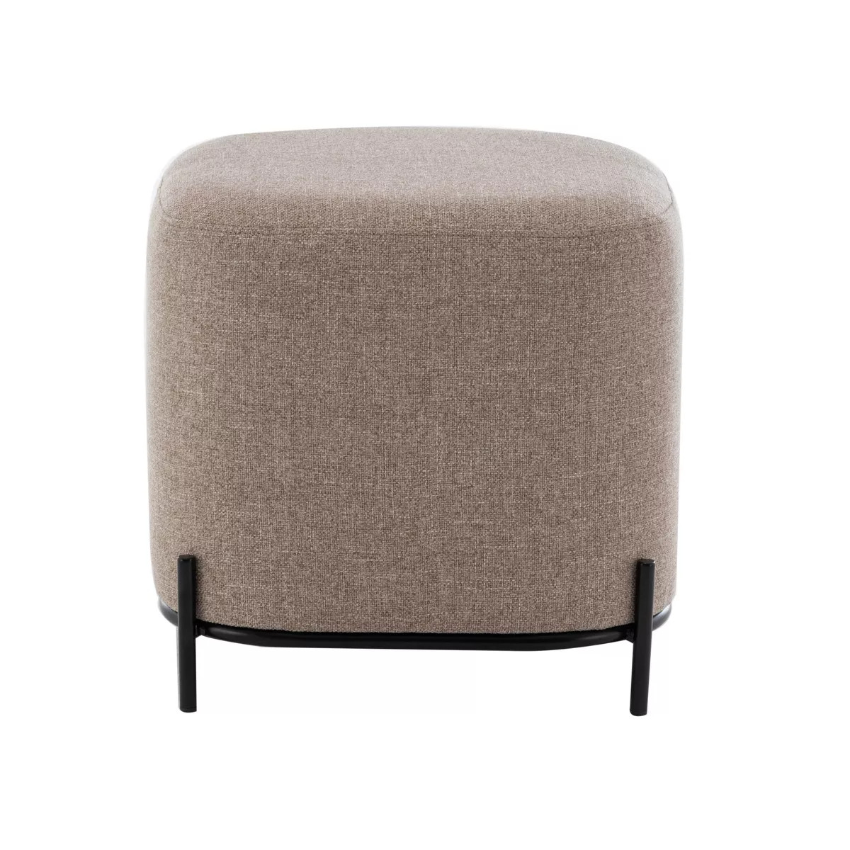 17" Modern Square Ottoman with Metal Base Light Brown - WOVENBYRD | Target