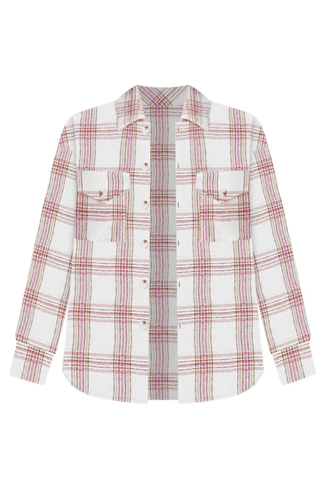 Be Uniquely You Pink And Brown Plaid Shacket | Pink Lily