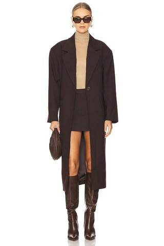 Simran Coat in Dark Brown | Revolve Clothing (Global)