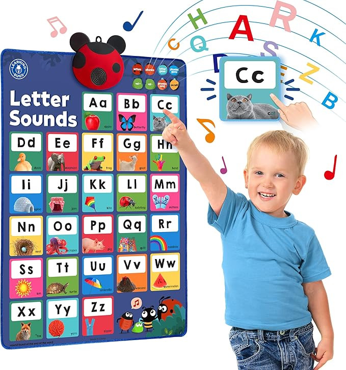 LEARNING BUGS Press to Learn Phonics, Interactive Letters and Sounds Talking Poster, Preschool & ... | Amazon (US)