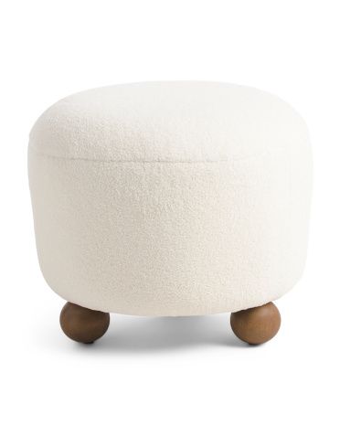 Round Ottoman With Ball Feet | TJ Maxx