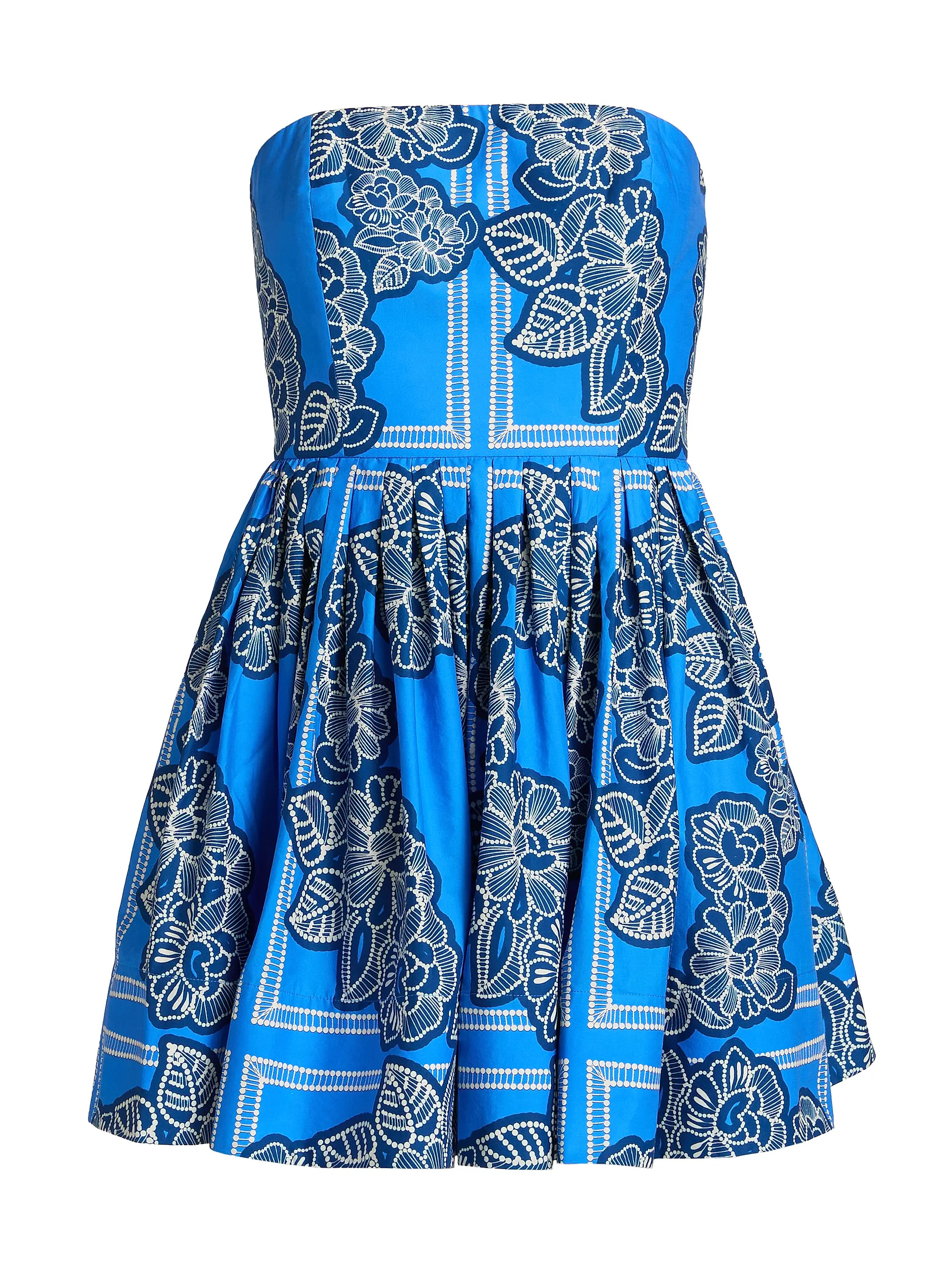 Cara Cara Torres Floral Strapless Cotton Minidress | Saks Fifth Avenue | Saks Fifth Avenue