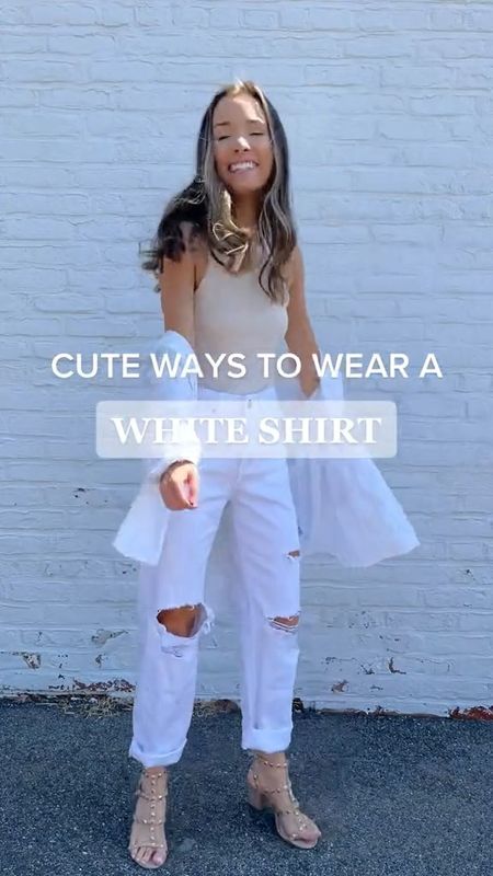 Cute ways to style this $25 button down from target 🤍☁️🫶🏻✨ I am wearing a medium! It’s super soft and good quality & perfect as a light jacket I’m in love 

#LTKstyletip #LTKsalealert #LTKunder50