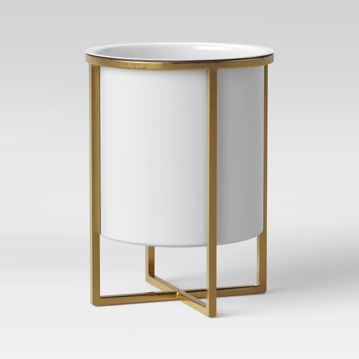 Iron Planter With Brass Stand White - Project 62™ | Target