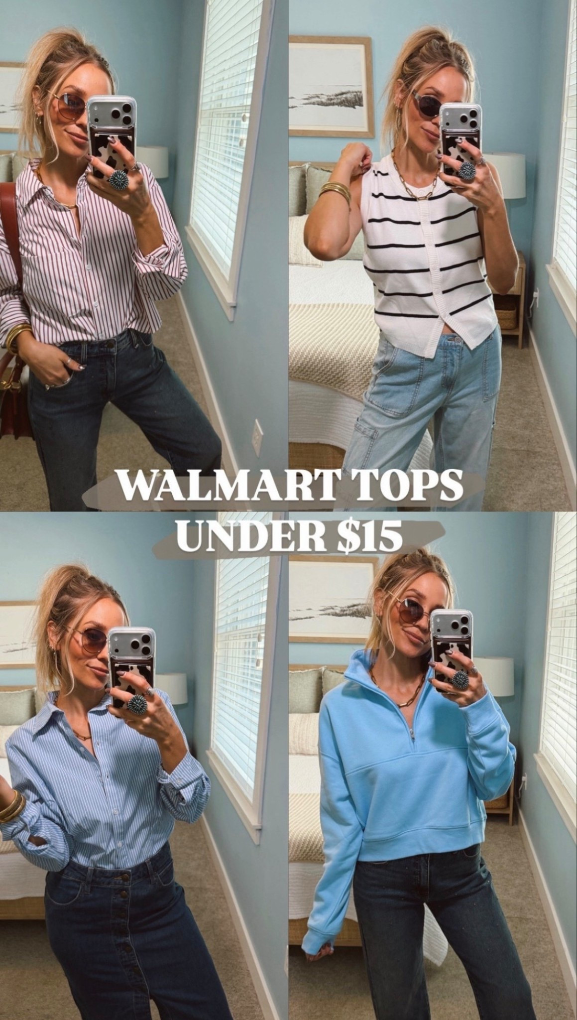 🤍 Walmart tops under $15 🙌🏼 I’m always shocked when I check the prices! 

Wearing my tts in all of these (small). 

📍Where to wear: dates, anniversary, girls brunch, weekend outings, sporting events, work // office , travel day, road trips, flights, target, shopping days, meetings, resort, workout, running errands, church. 

Ootd, outfit Inspo, fashion finds, trending, cozy, casual outfits, modest outfit, classy casual, look for less, fall fashion 2025, free people, designer, girly, chic, trendy, elevated basics, everyday style, fall wear, fall fashion, fall style, fall ootd, Ugg season, fall style edit, LTK outfit inspo, Amazon fall fashion, Walmart Fall fashion, designer inspired looks, Target fashion, Target finds. 


#LTKWorkwear #LTKFindsUnder50 #LTKootd