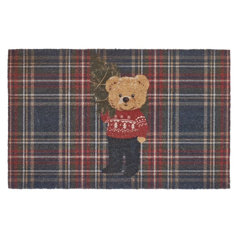 My Texas House Multicolor Teddy Plaid Outdoor Coir Doormat, 30" x 48" | Walmart (US)