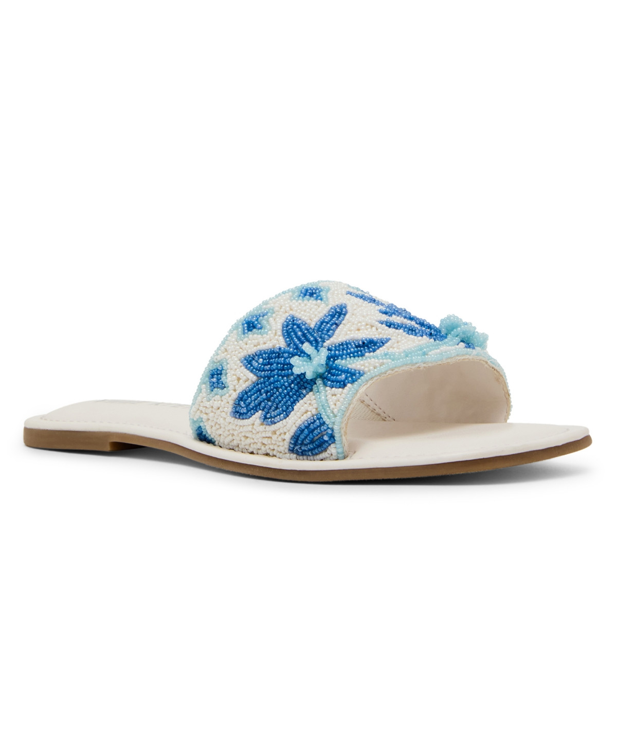 Anne Klein Women's Brianne Slip-On Sandals - White Blue | Macy's