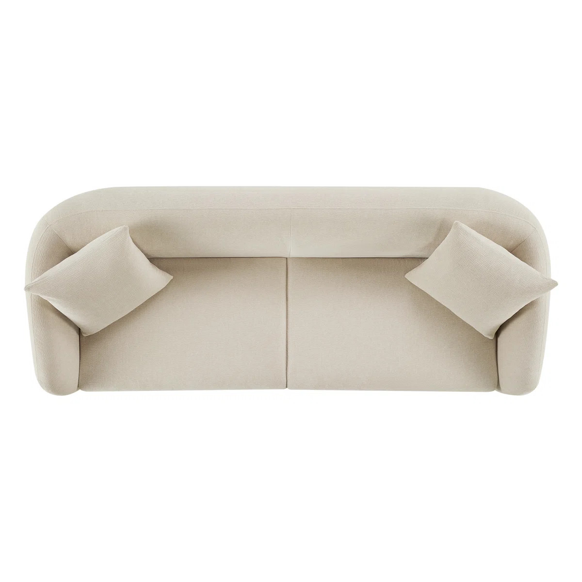 90'' Upholstered Modern Curved Chenille Sofa with Unique Wood Legs | Wayfair North America